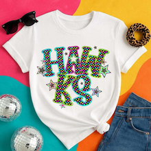 Load image into Gallery viewer, Neon Bright Checker Star Mascots Dropdown TRANSFER CSD MAY 25
