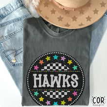 Load image into Gallery viewer, Colorful Checkered Stars Mascot DROPDOWN TRANSFER COR
