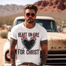 Load image into Gallery viewer, Heart On Fire For Christ Black Ink TRANSFER SDD
