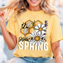 Load image into Gallery viewer, Hello Spring Daisies Honeycomb And Bumblebee TRANSFER SDD MAR 26
