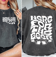 Load image into Gallery viewer, Here For The Beer With Pocket Dropdown TRANSFER DDD ST PATTY COLLAB
