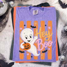 Load image into Gallery viewer, Ca_per Hey Boo Distressed Orange Lines TRANSFER UAC AUG 26
