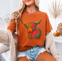 Load image into Gallery viewer, Highland Cow Floral TRANSFER SDD APR
