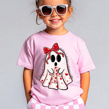 Load image into Gallery viewer, His Love Never Ghosts Red Bow And Cross With Hearts With SLEEVE OPTION TRANSFER SDD DEC 25
