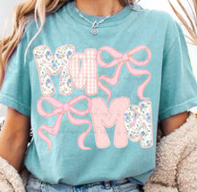 Load image into Gallery viewer, Mama Pink Plaid Floral Bow TRANSFER
