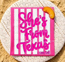 Load image into Gallery viewer, She's From Texas Pink Polka Dot Stripes TRANSFER ET MAY 26
