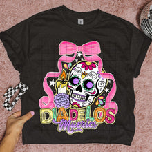 Load image into Gallery viewer, Dia De Los Muertos Pink Bow Skull DROPDOWN TRANSFER CCD SEP
