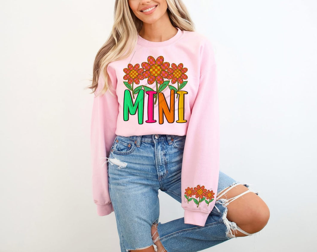 Mini Checker Flowers With SLEEVE OPTION TRANSFER CST