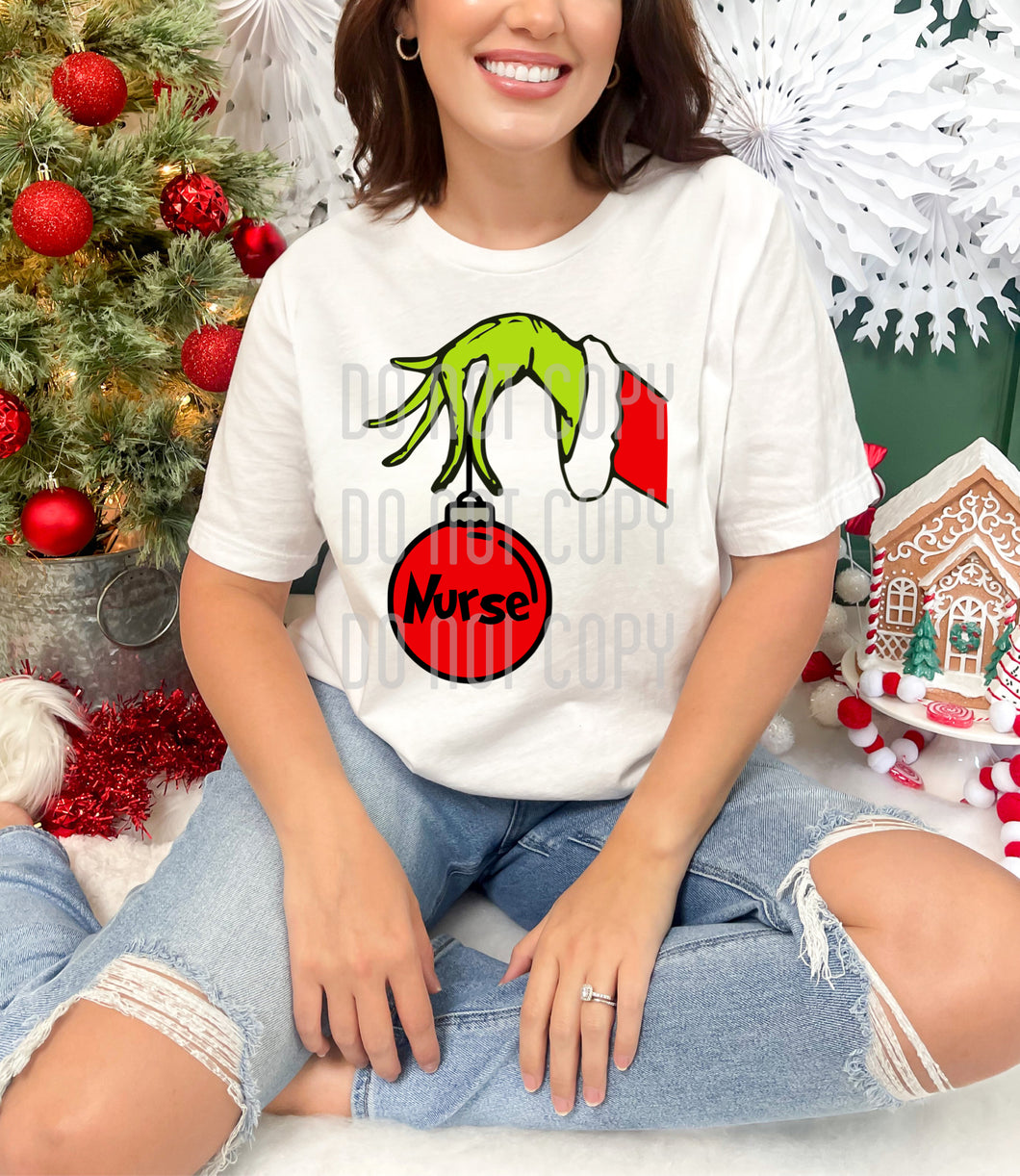 Green Guy Ornament Add A Name DTF TRANSFER