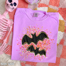 Load image into Gallery viewer, Pink Orange Gold Glitter Double Bat Splatter TRANSFER TCC JULY 26
