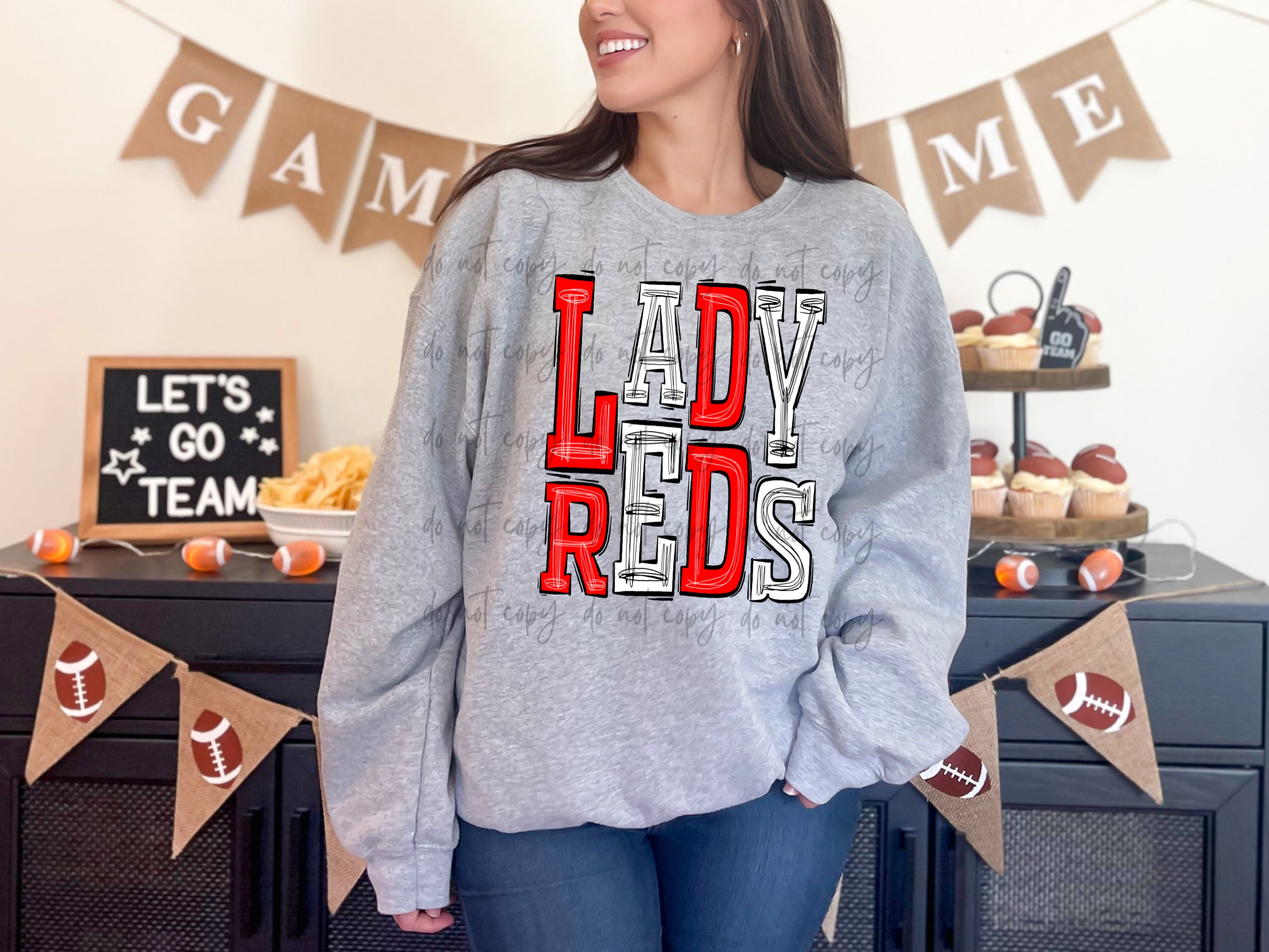Lady Reds White Red Sporty Mascot TRANSFER – Sassy Sublimation & Screen ...