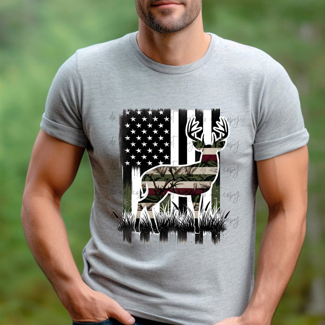 Deer On Flag TRANSFER