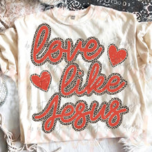 Load image into Gallery viewer, Love Like Jesus Leopard Distressed TRANSFER ET JAN 26
