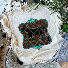 Load image into Gallery viewer, Turquoise Brown Checkered Farm Animal DROPDOWN TRANSFER CCD
