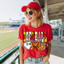 Load image into Gallery viewer, Baseball + Softball Mama Home Plate + Bow + Glove DROPDOWN TRANSFER MZM FEB 26
