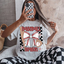 Load image into Gallery viewer, Baseball Season Bow Checker DROPDOWN TRANSFER MZM FEB 26
