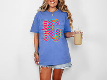 Load image into Gallery viewer, Neon Checkered Letter Customized DROPDOWN DTF TRANSFER
