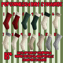 Load image into Gallery viewer, Personalized Knit Stockings
