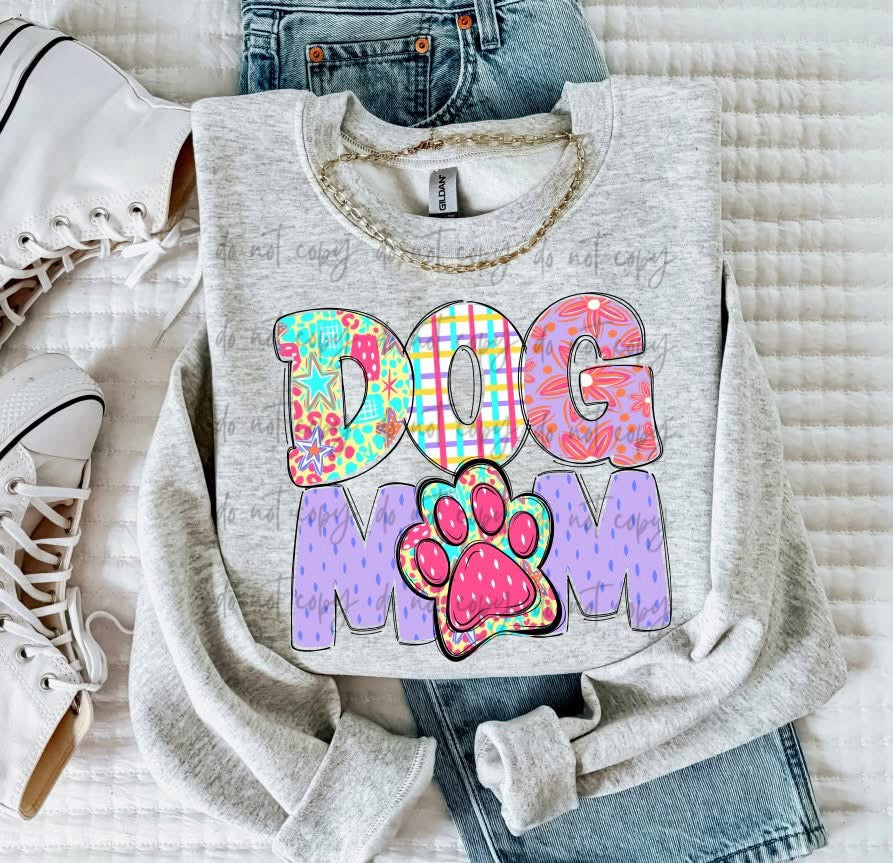 Dog Mom Bright Scribble TRANSFER