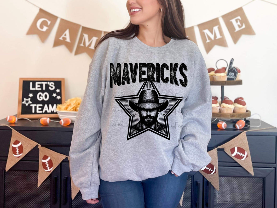 Mavericks BW Mascot TRANSFER