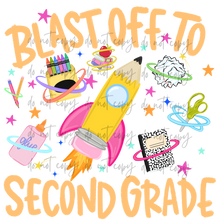 Load image into Gallery viewer, Blast Off To School Grades DROPDOWN TRANSFER TCC JULY 26
