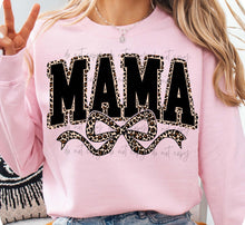 Load image into Gallery viewer, Mama Black Leopard Bow TRANSFER
