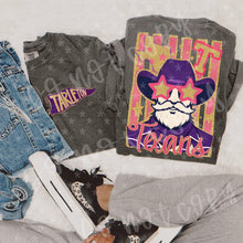 Load image into Gallery viewer, Faux Glitter Stripe Football Mascots DROPDOWN With Pocket TRANSFER PEACHY APR 26
