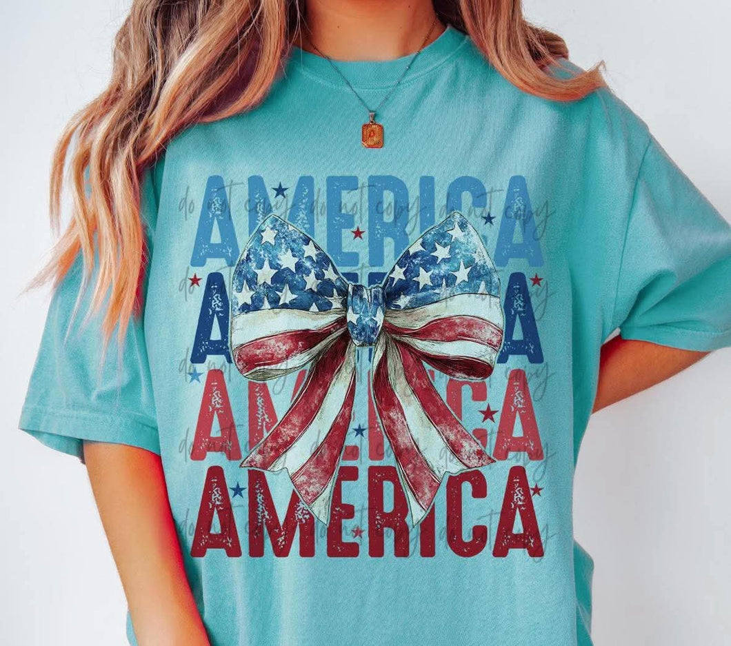 America Stacked RWB Bow TRANSFER