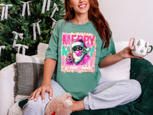 Load image into Gallery viewer, Santa Merry Stacked Pink Bubble Peace TRANSFER
