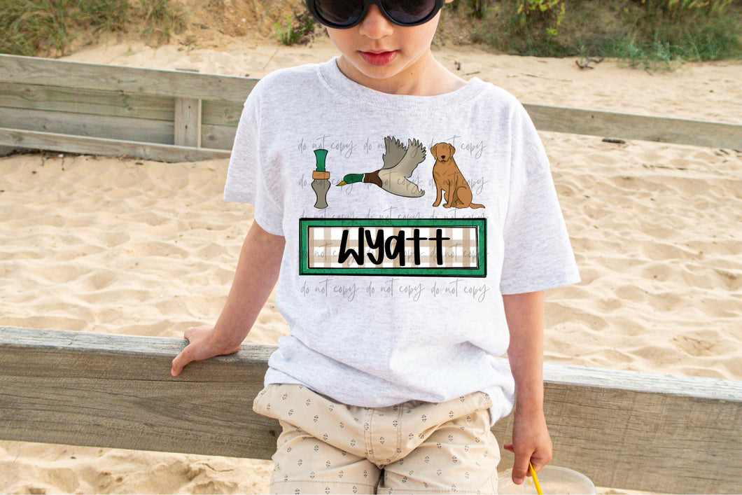 Duck Caller Dog (Add your own name) DTF TRANSFER