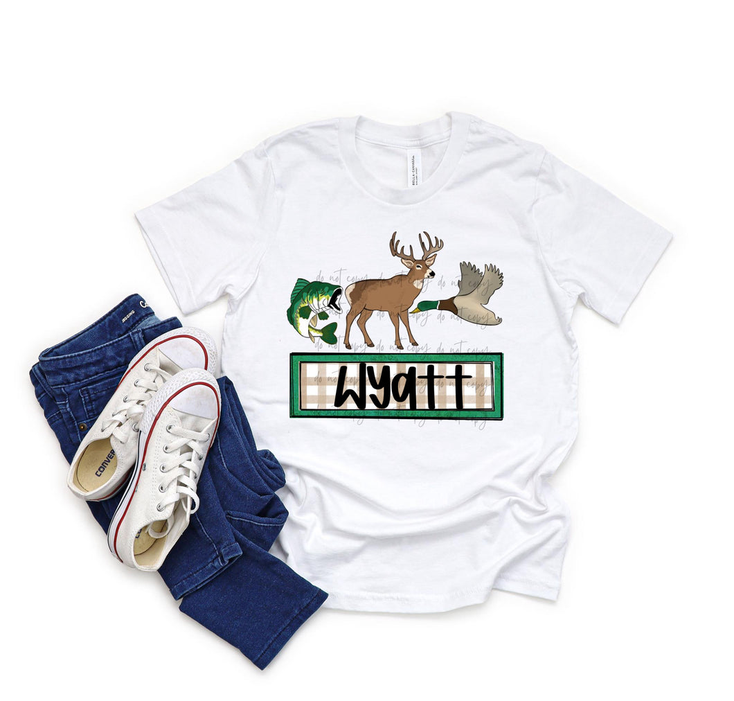 Fish Deer Duck (Add your own name) DTF TRANSFER