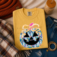 Load image into Gallery viewer, Ghost Paint Pumpkin Orange Bow TRANSFER TCC AUG 26
