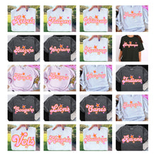 Load image into Gallery viewer, Orange Pink Stars Mascots DROPDOWN TRANSFER CSD AUG 26
