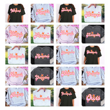 Load image into Gallery viewer, Orange Pink Stars Mascots DROPDOWN TRANSFER CSD AUG 26
