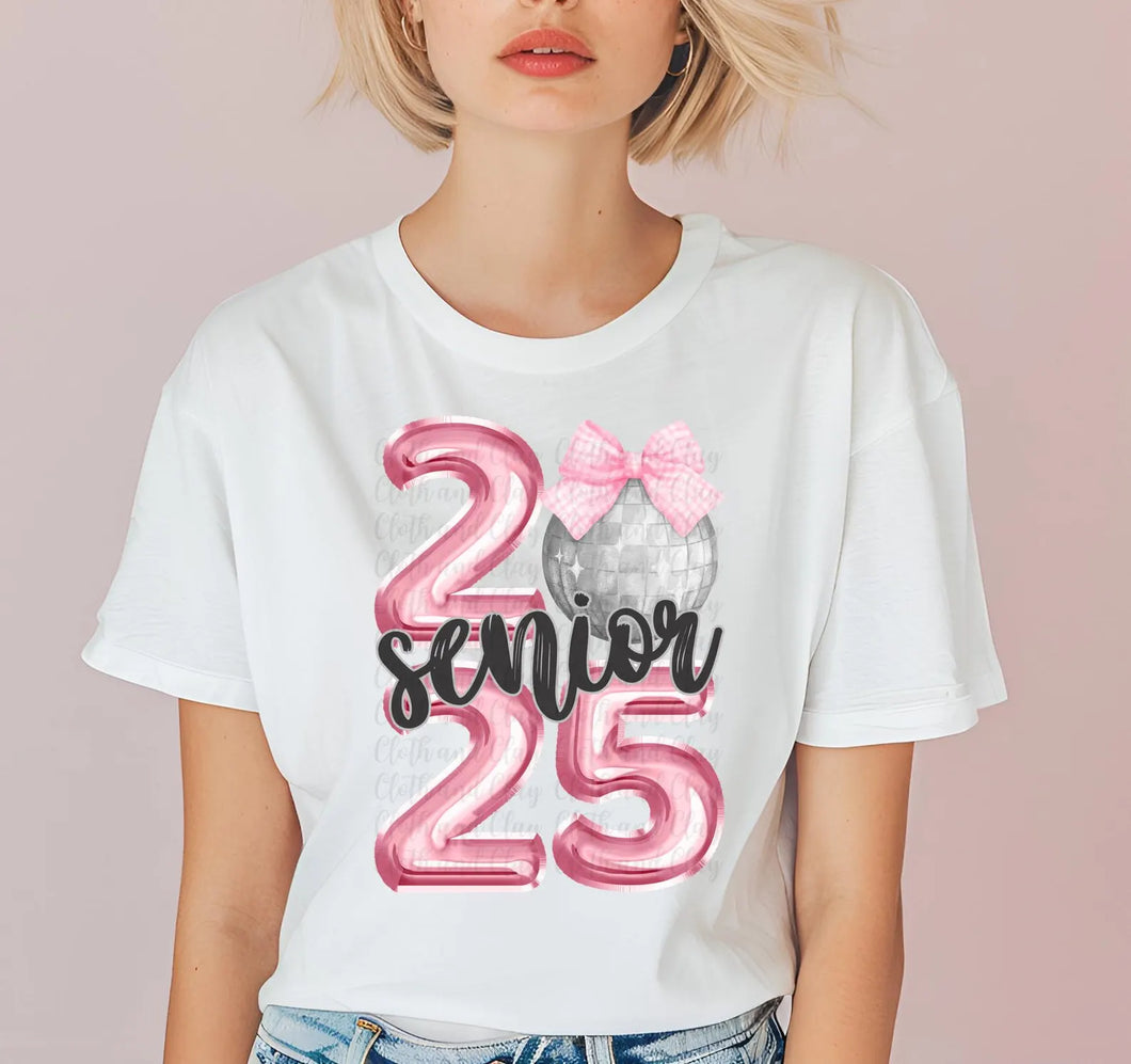 Senior 2025 Balloon Disco Pink TRANSFER