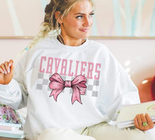 Load image into Gallery viewer, Coquette Bow Gray Checkered Mascots (DROPDOWN) TRANSFER BSG
