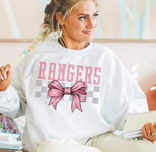 Load image into Gallery viewer, Coquette Bow Gray Checkered Mascots (DROPDOWN) TRANSFER BSG
