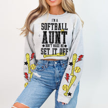 Load image into Gallery viewer, I'm A Softball TITLE DROPDOWN Don't Make Me Set It Off With SLEEVE OPTION DROPDOWN TRANSFER VIRGO JAN 26

