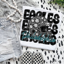 Load image into Gallery viewer, Football Mascot Faux Rhinestone Helmet Dropdown TRANSFER VIRGO JUNE 25
