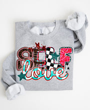 Load image into Gallery viewer, Self Love Teal Striped Stars TRANSFER CST MAR 26
