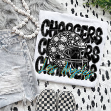 Load image into Gallery viewer, Football Mascot Faux Rhinestone Helmet Dropdown TRANSFER VIRGO JUNE 25
