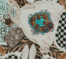 Load image into Gallery viewer, Turquoise And Faux Leather Branding DROPDOWN TRANSFER SCG MAR 26
