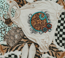Load image into Gallery viewer, Turquoise And Faux Leather Branding DROPDOWN TRANSFER SCG MAR 26
