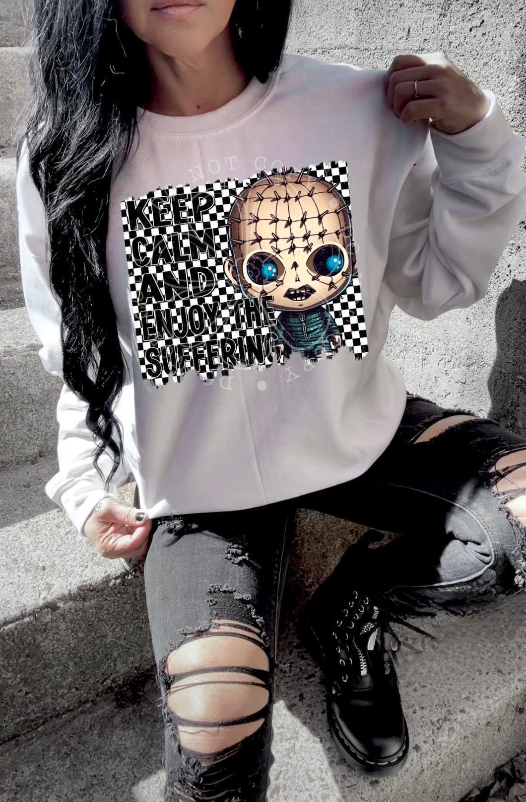 Keep Calm And Enjoy The Suffering Checkered TRANSFER