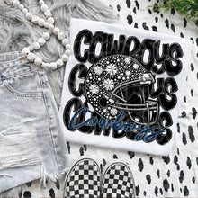 Load image into Gallery viewer, Football Mascot Faux Rhinestone Helmet Dropdown TRANSFER VIRGO JUNE 25
