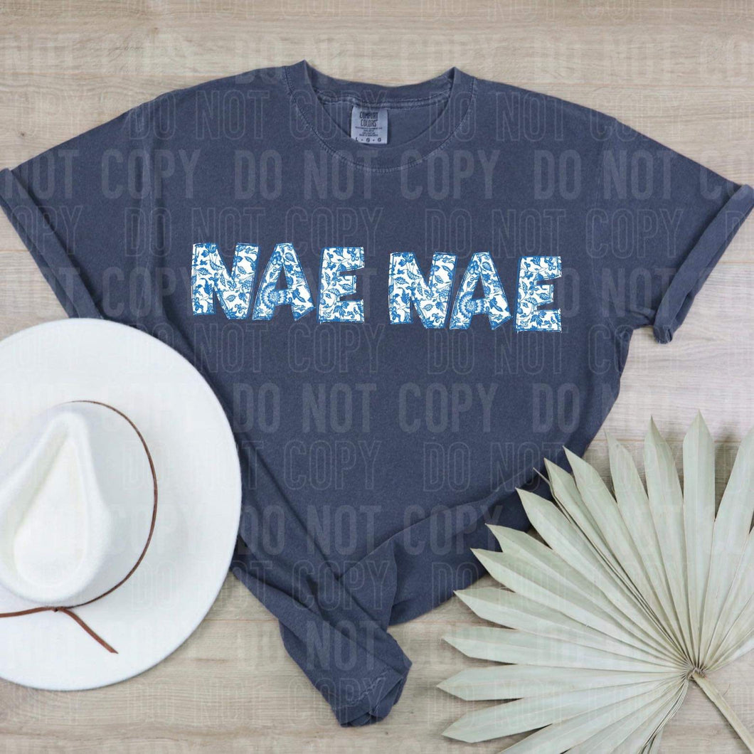 Nae Nae Blue Floral TRANSFER – Sassy Sublimation & Screen Prints