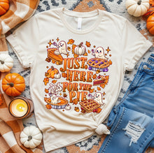 Load image into Gallery viewer, Just Here For The Pie Ghosts With SLEEVE OPTION DROPDOWN TRANSFER GRAV OCT 25
