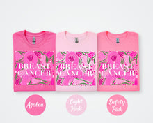 Load image into Gallery viewer, Breast Cancer Awareness Pink Flowers Green Stems TRANSFER SCG AUGUST
