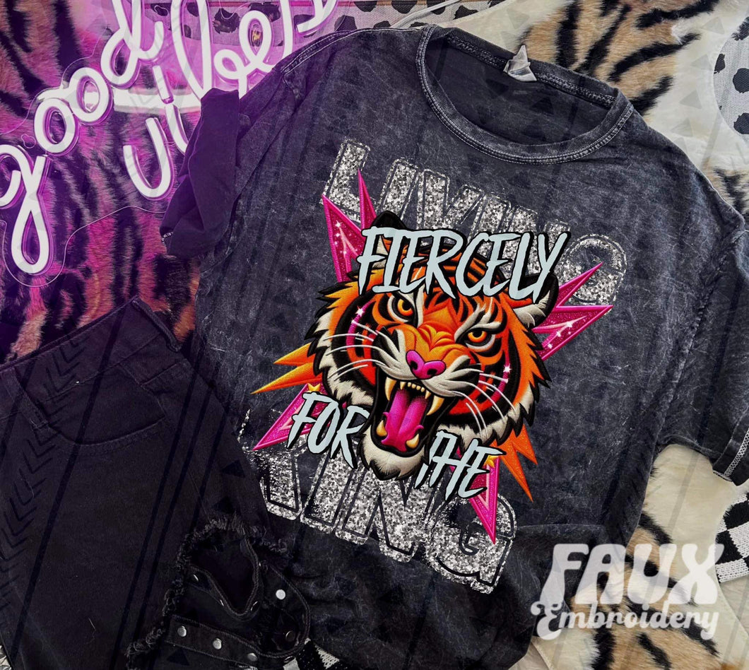 Living Fiercely For Him Faux Embroidery TRANSFER