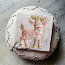 Load image into Gallery viewer, Faux Patchwork Christmas Gold Outline Dropdown TRANSFER OHD NOV 25
